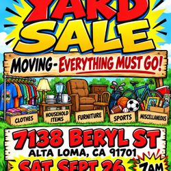 Yard Sale - Moving Sale