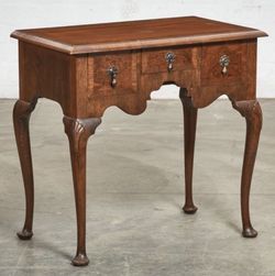 George I style crossbanded walnut lowboy 20th century