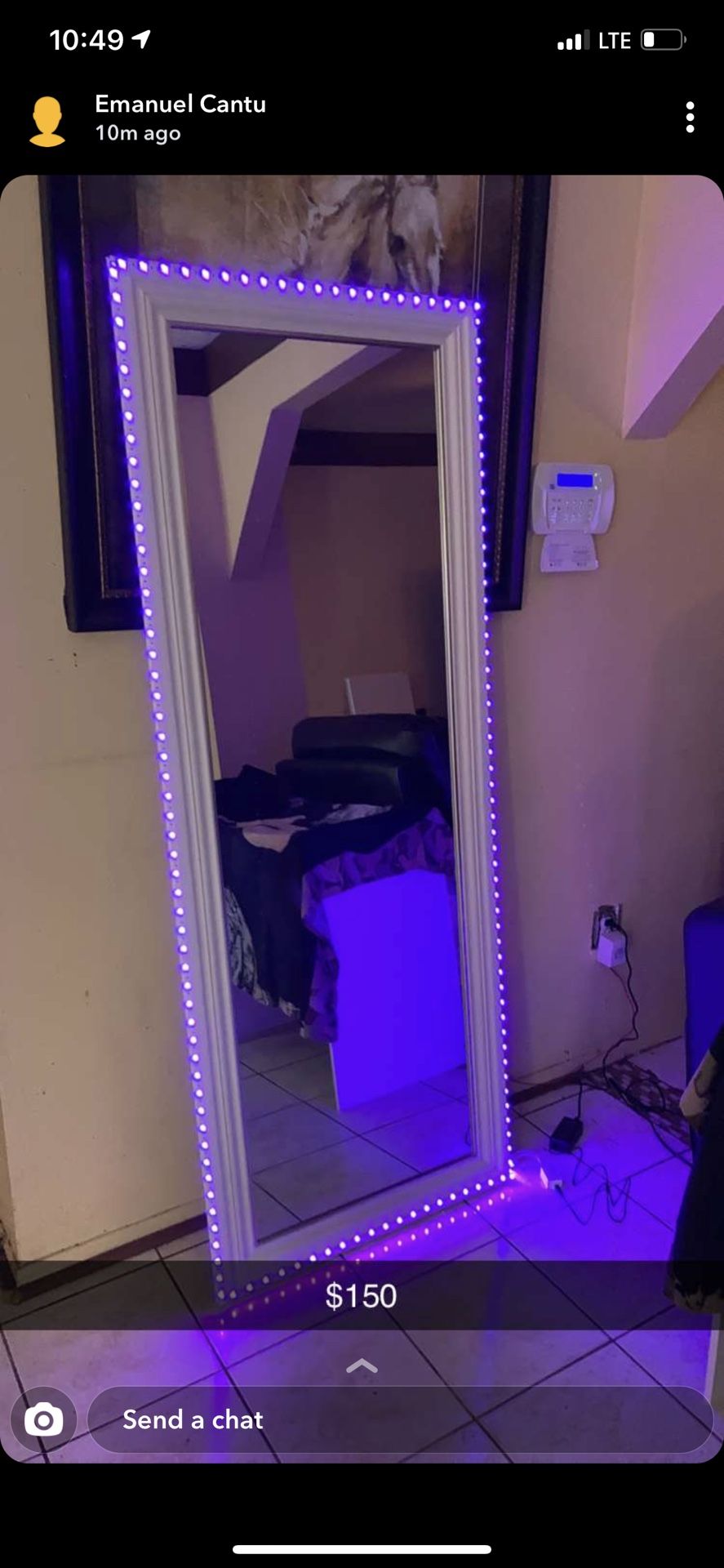💄Full Body Mirror With Remote Control LED Strip Lights