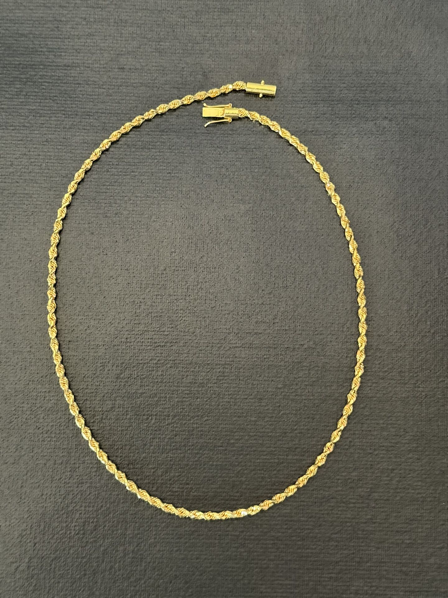 22k Gold Diamond Cut Rope Chain