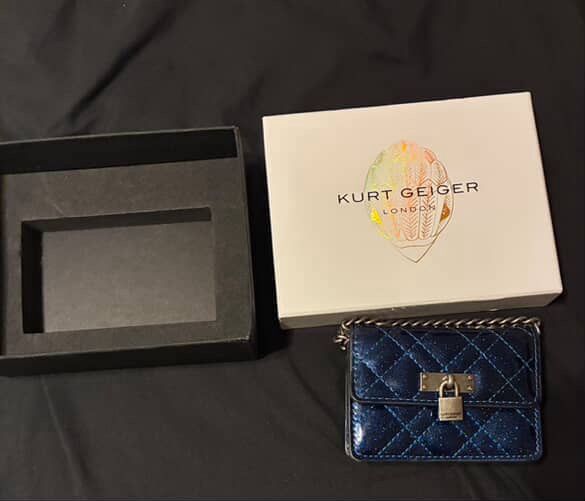 Kurt Geiger Shimmering Navy Quilted Mini Bag