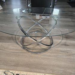 3 Piece Glass Top Living Room Table Set