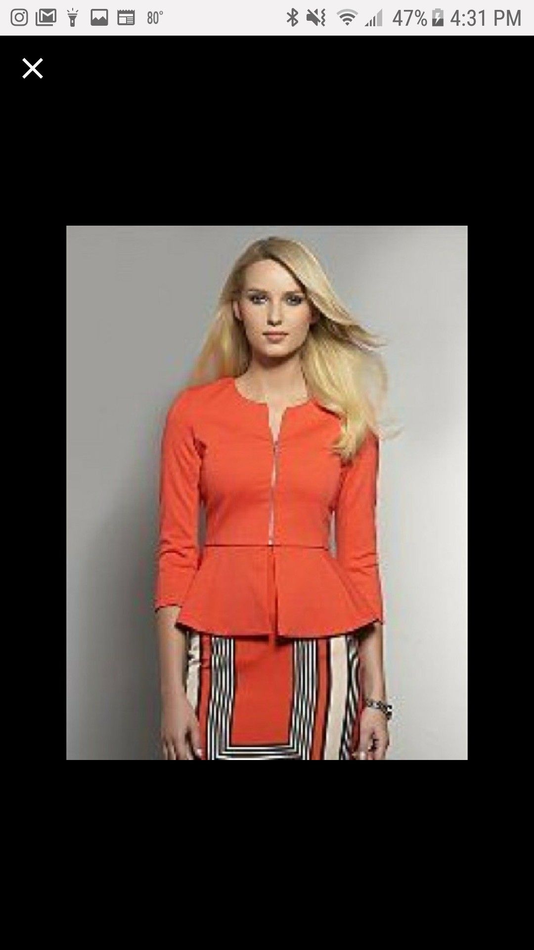Orange Peplum Cardigan