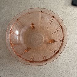 Pink Vintage Glass Bowl