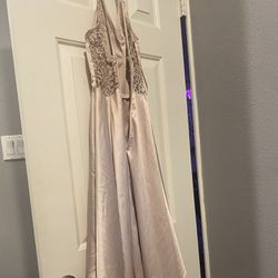ROSE GOLD HIGH & LOW HOMECOMING/PROM DRESS