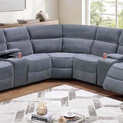 New corduroy recliner sectional couch / free delivery