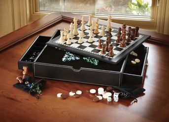*READ* 5-in-1 Combo Board Game Set - Chess Checkers Backgammon Chinese Checkers Dice
