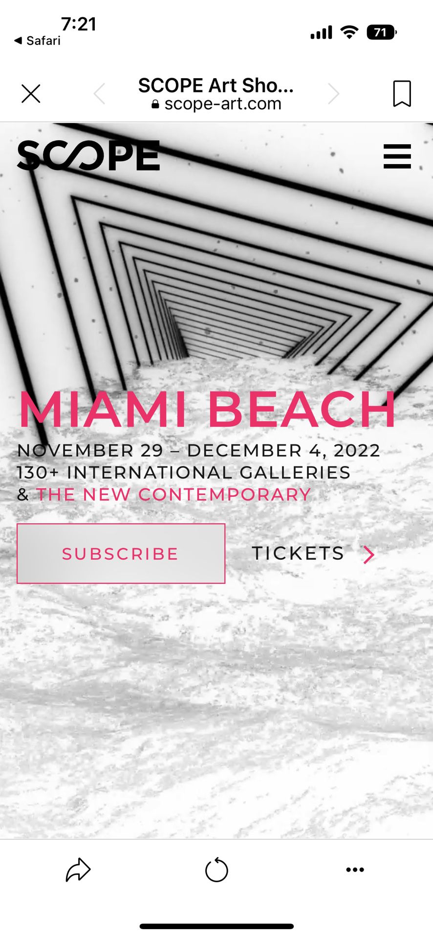 SCOPE 1 Day Pass Less Than 1/2 Price! Art Basel Ticket