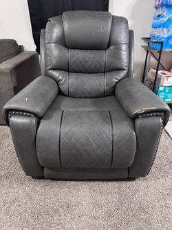 Gray Leather Recliner