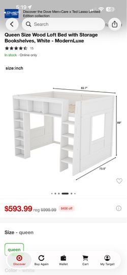 Queen loft bed