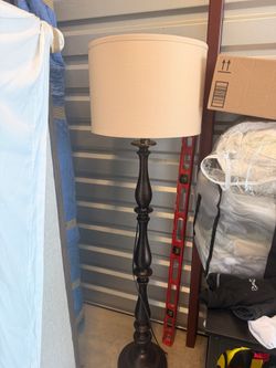 Classic Turned Post Floor Lamp - Bronze / Beige Accent Light