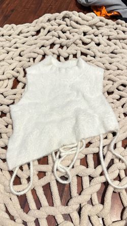 white fuzzy top