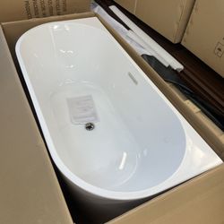 Freestanding bathtub 59” fiberglass acrylic 