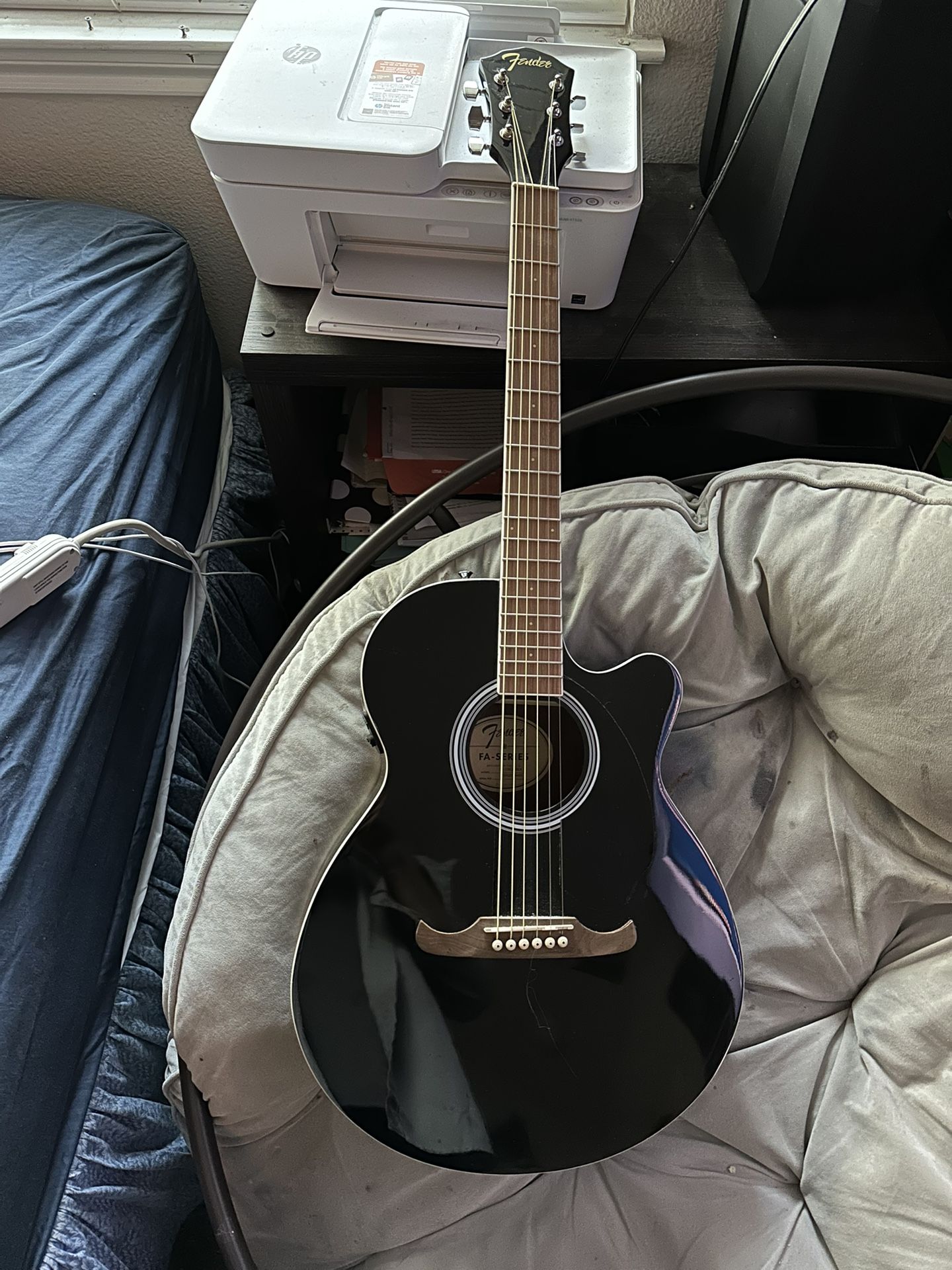 Fender FA-135CE Concert Acoustic-Electric Guitar Black