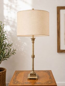 Traditional Neoclassical Gold Table Lamp Base 32.5"