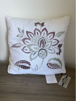 Brand new embroidery decorative pillow 16”x16”