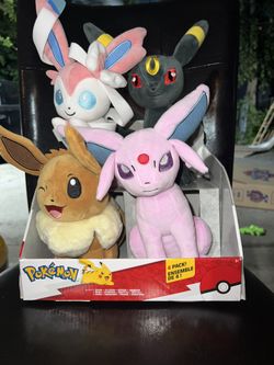 Pokemon Eeveelution Plush Collection 4-Pack - 10” RARE - Umbreon/Sylveon