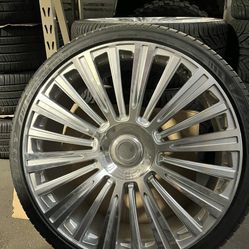 26” Silver Machine Wheels Rims Tires