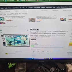 65 " Samsung frame tv new in bow