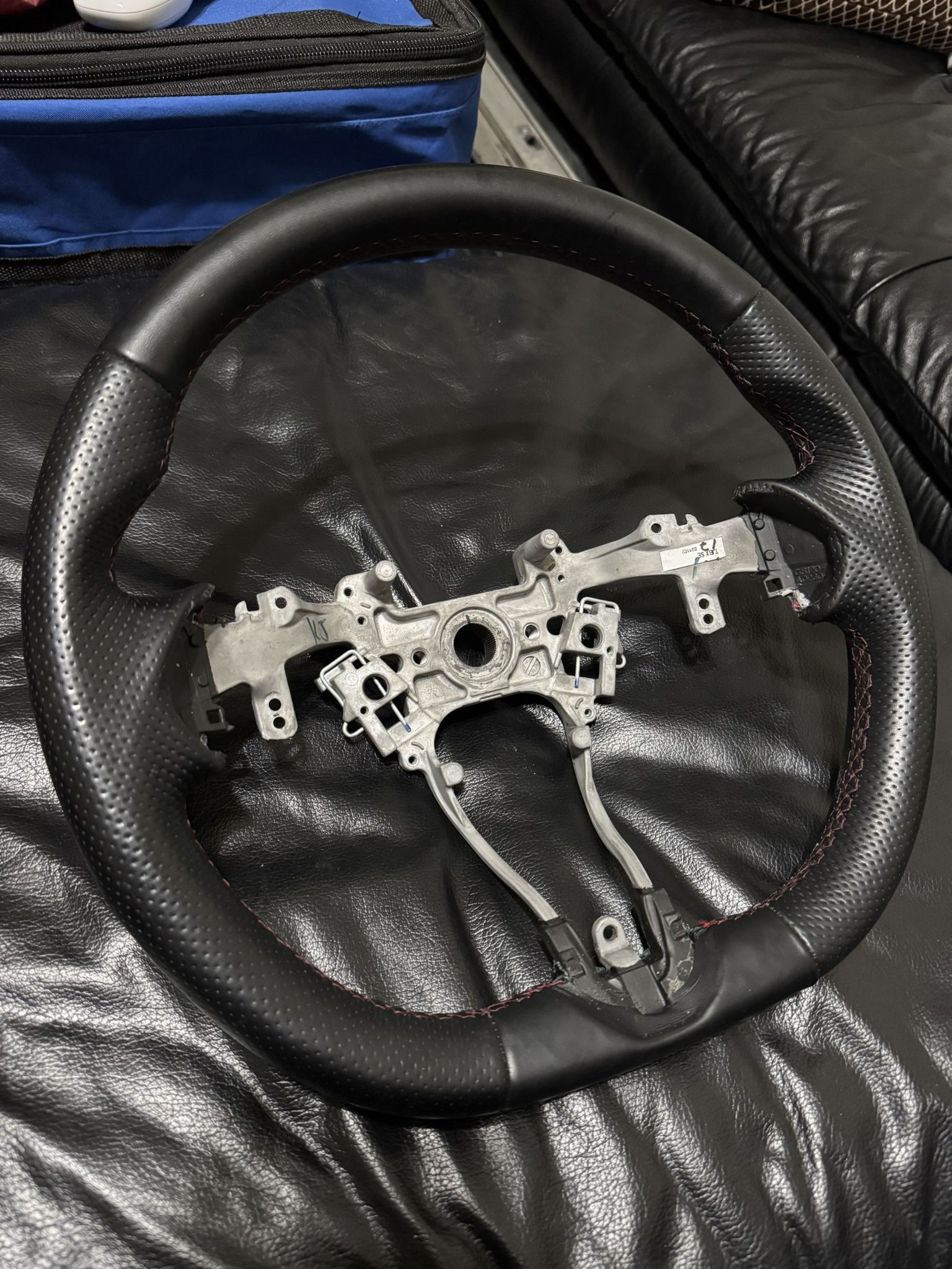 OEM Flat Bottom Steering Wheel with Red Stitching for 2019-2026 Acura RDX A-Spec