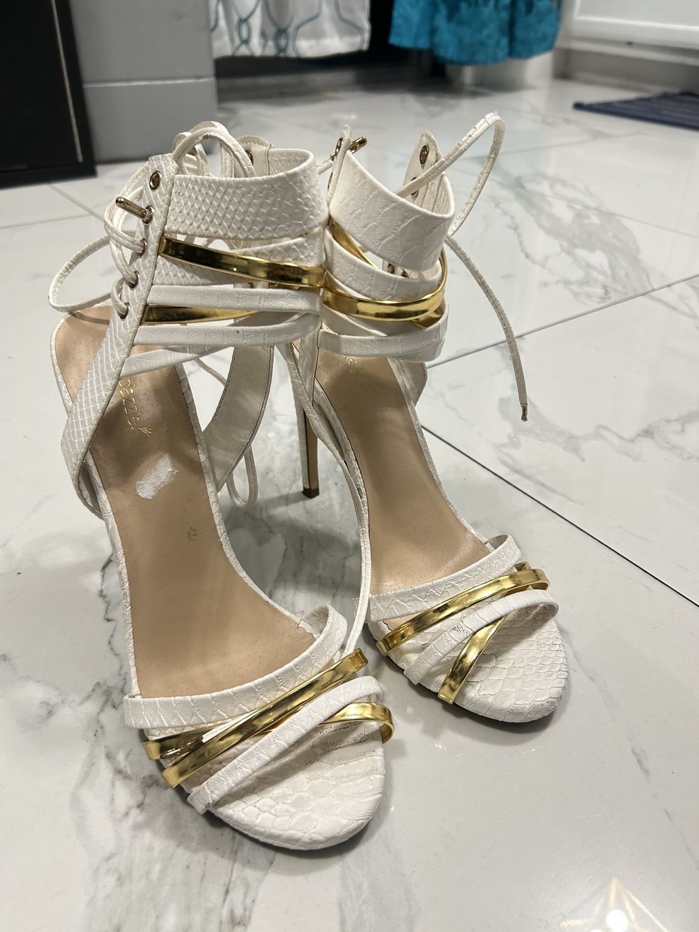 White & Gold Heels