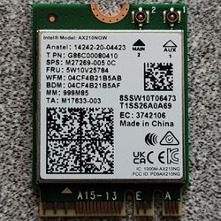 Intel AX210NGW & Intel AC 7265 Laptop WiFi Cards - 2 Available