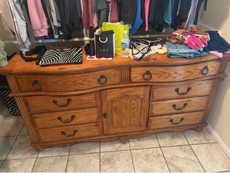 Real wood dresser and 2 night stands
