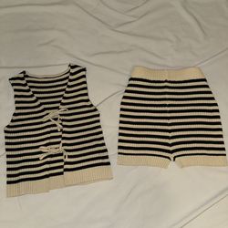 Striped Short & Top Set Size M