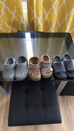 Crocs and Nike Slides
