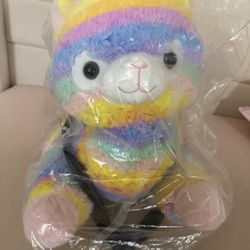 Large Rainbow Llama / Alpaca Plush – 27” Long, 16” Tall, Super Soft 