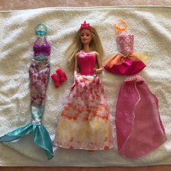 Barbie Doll With 3 Different Outfits