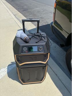 Big nice. 250 watts speaker with rechargeable battery and charger
