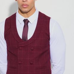 Window Check Double Breasted Waistcoat (new) sz: 36