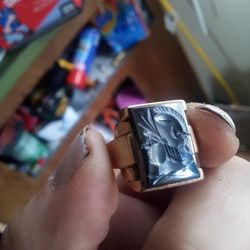 10k Gold And Hematite  Ring