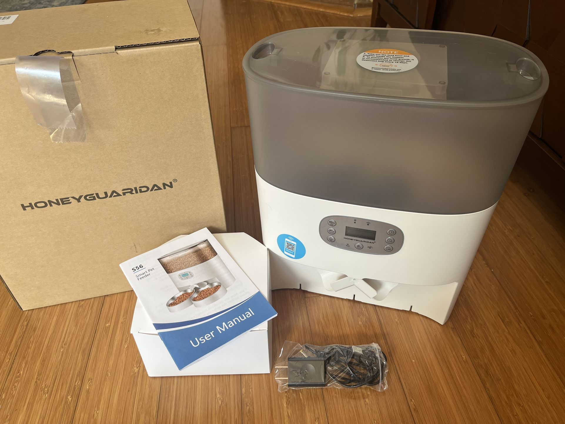HoneyGuaridan 6L Automatic Cat Feeder for 2 Cats, 2.4G WiFi Enabled Smart Feed Automatic Pet Feeder for Cats & Dogs