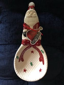 New With Tags - CHRISTMAS Ceramic Santa Claus Spoon Rest