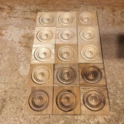 Lot Of 15 Solid Oak Corner Rosettes E642OAK 2.5" X 2.5" X .5" 