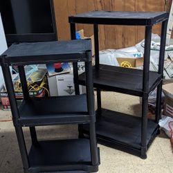 3 Tier Black Plastic Shelves 