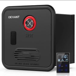 RV Tankless Propane Instant Water Heater, OEVANT 55,000 BTU, 12V DC, 16x16, w/Remote