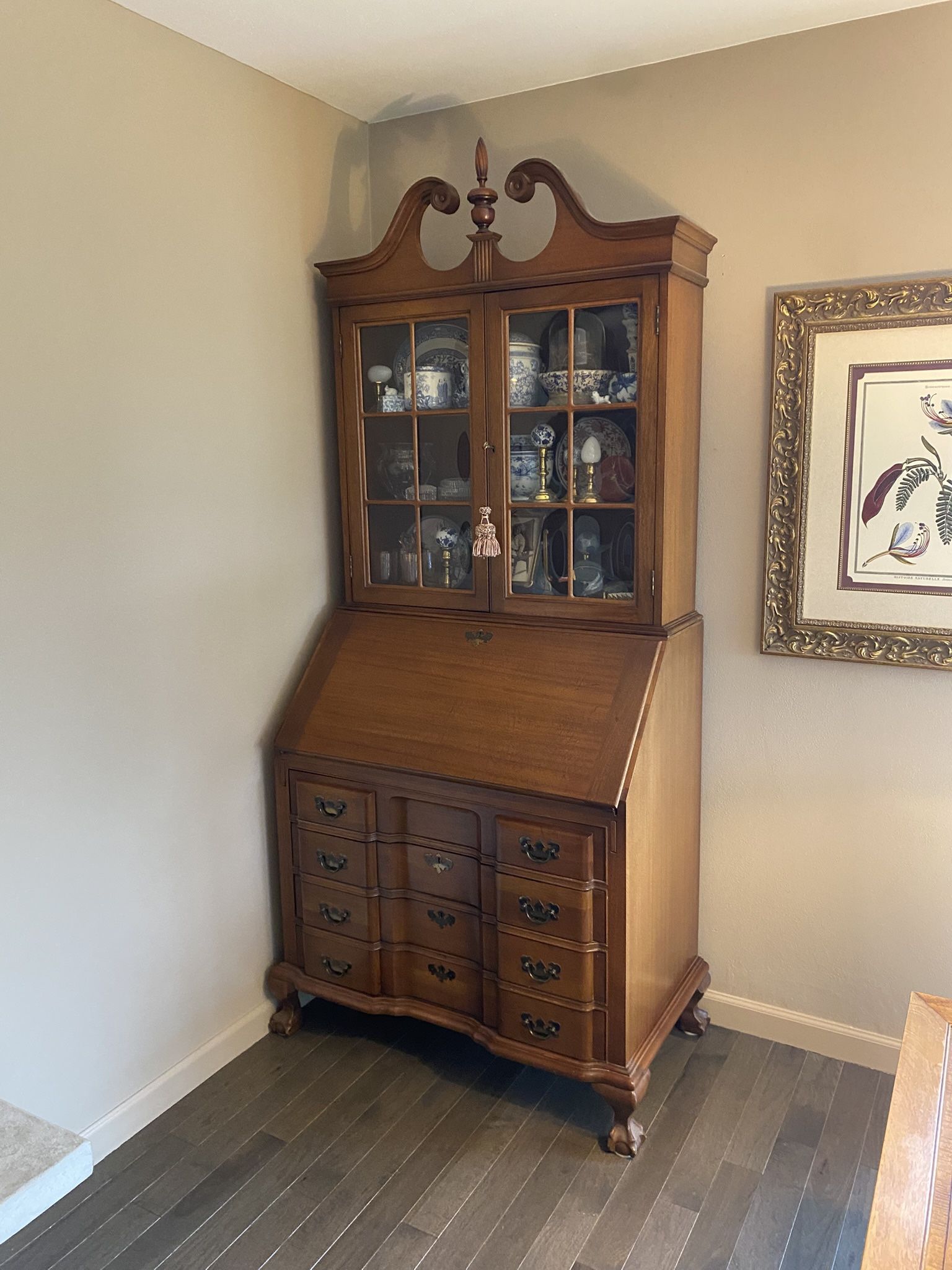 Miller wood secretary desk cabinet $120
