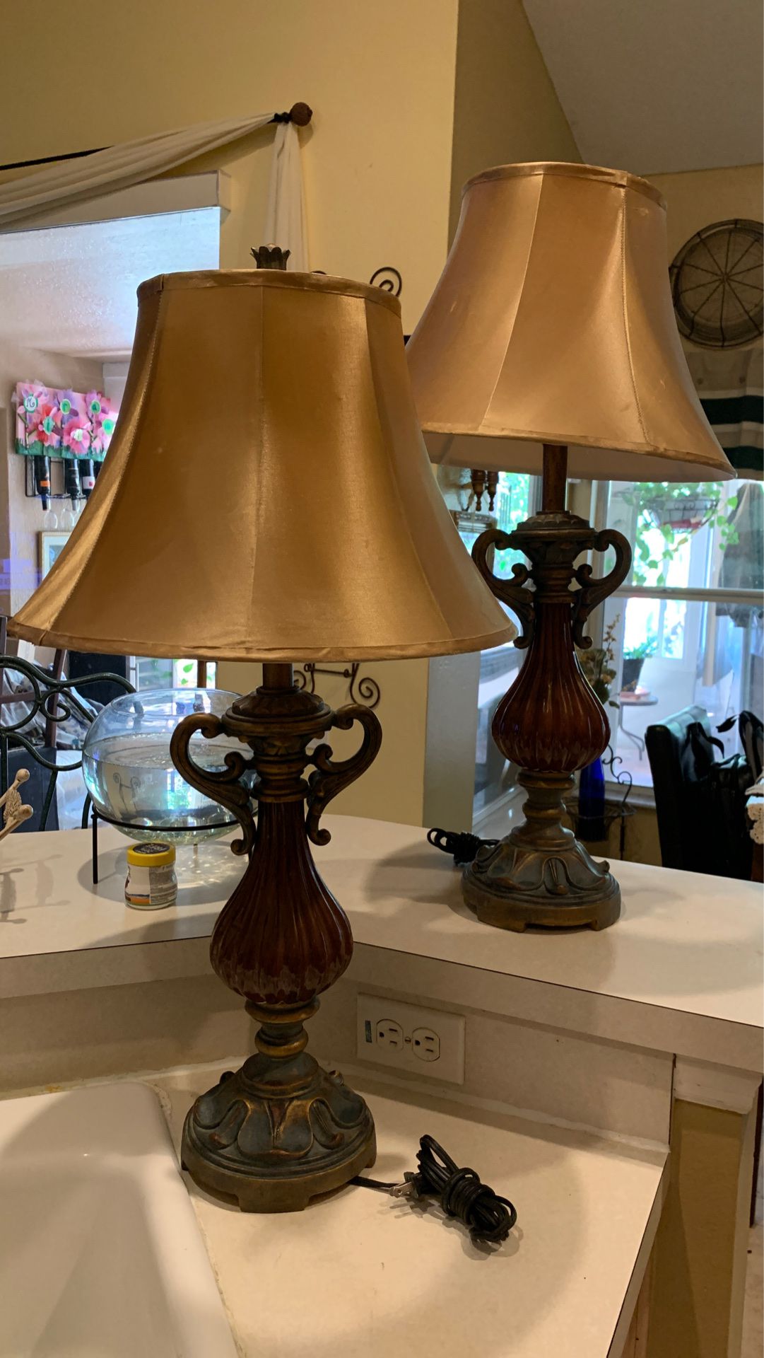 1950’s vintage lamps. Working like new. Very unique and pretty both for $40