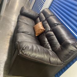 Comfortable Leather Couch (free delivery)