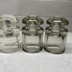 Vintage Glass Insulators (3) Smaller