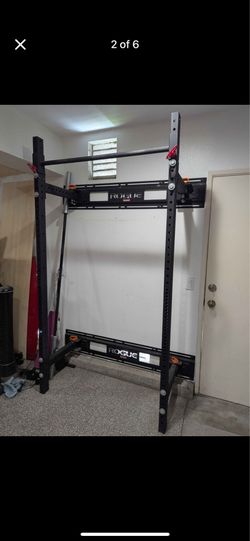 R-3W Fold Back Wall Mount Rack + Stringers, J-Cups, Spotter Arms & Pull-Up Bar