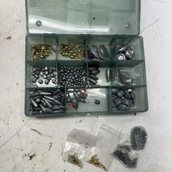 BOX OF 100+ ASSORTED LEAD SINKERS FISHING WEIGHTS & Swivel Connectors, New #P