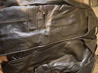 New woman’s black leather jacket