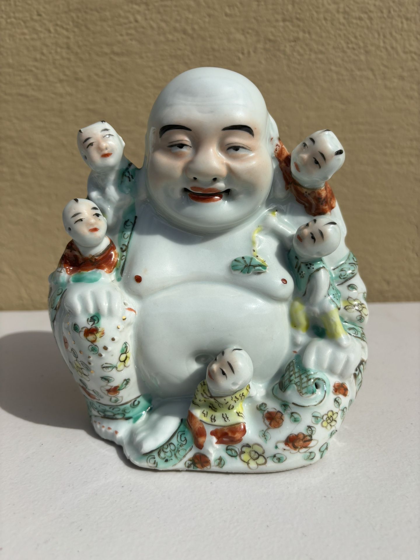 Antique Chinese Export Famille Rose Happy Buddha 