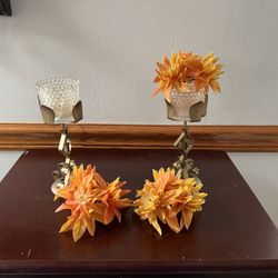 Lot Of Candle Holders - Great For Your Autumn  Harvest Table !