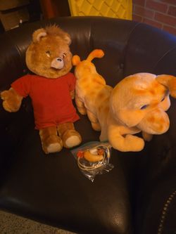 Teddy Ruxpin Bear and Grubby Caterpillar Plush Set