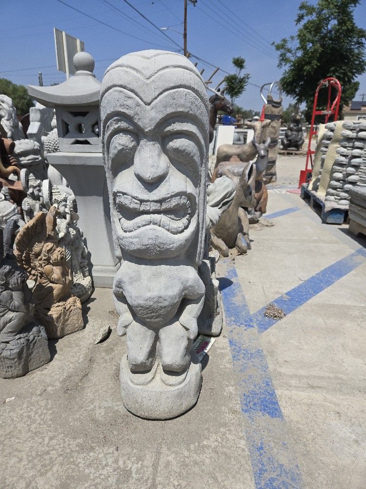 CEMENT TIKI STATUE $150 EACH ( 3' FEET TALL)